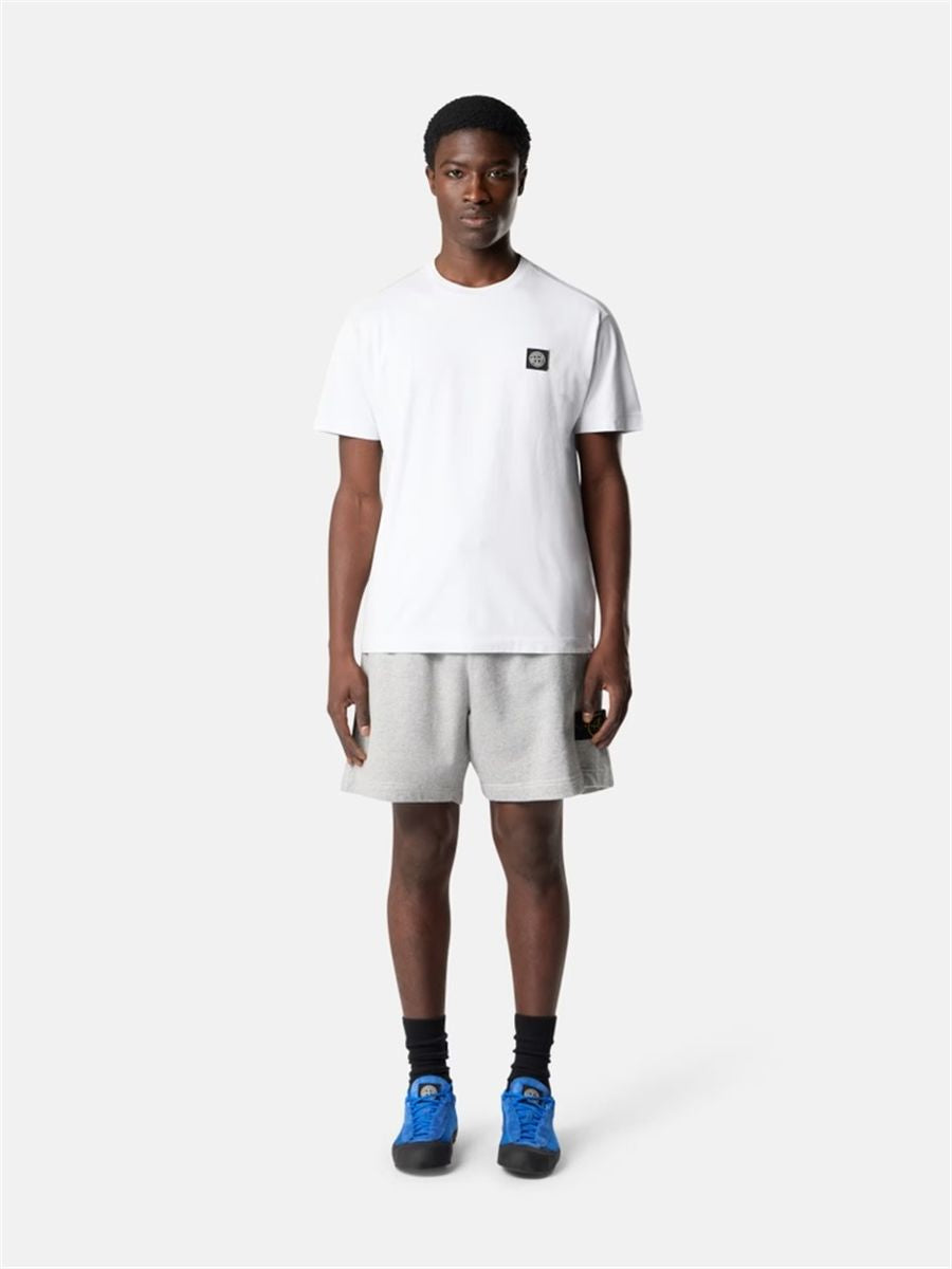 Sky Blue Slim-fit T-shirt with Compass patch-STONE ISLAND-Verso