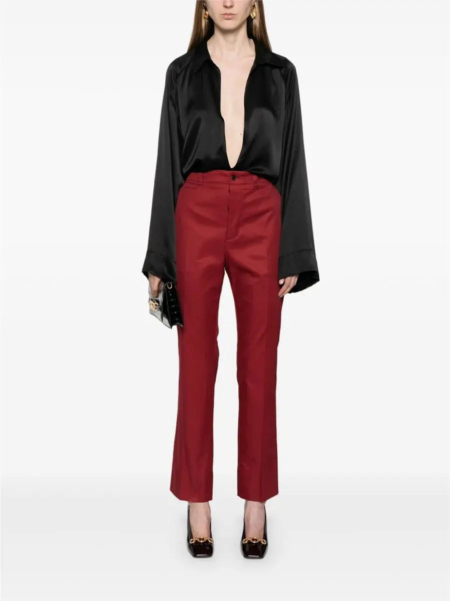 SLIM-LEG COTTON TROUSERS SAINT LAURENT
