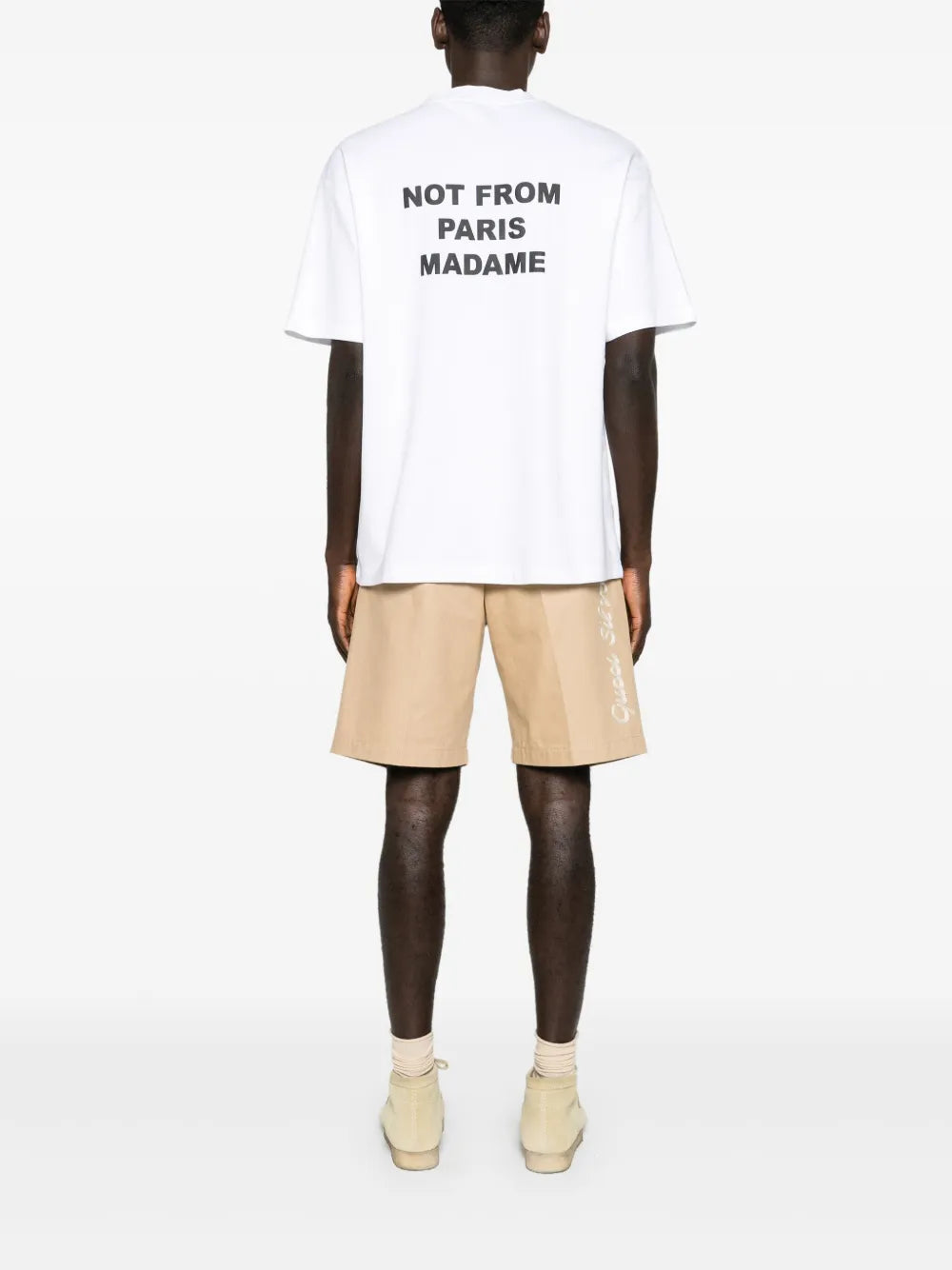 Slogan-print cotton t-shirt-DRÔLE DE MONSIEUR-Verso