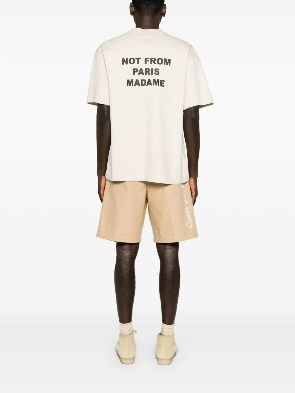 Slogan-print cotton t-shirt-DRÔLE DE MONSIEUR-Verso