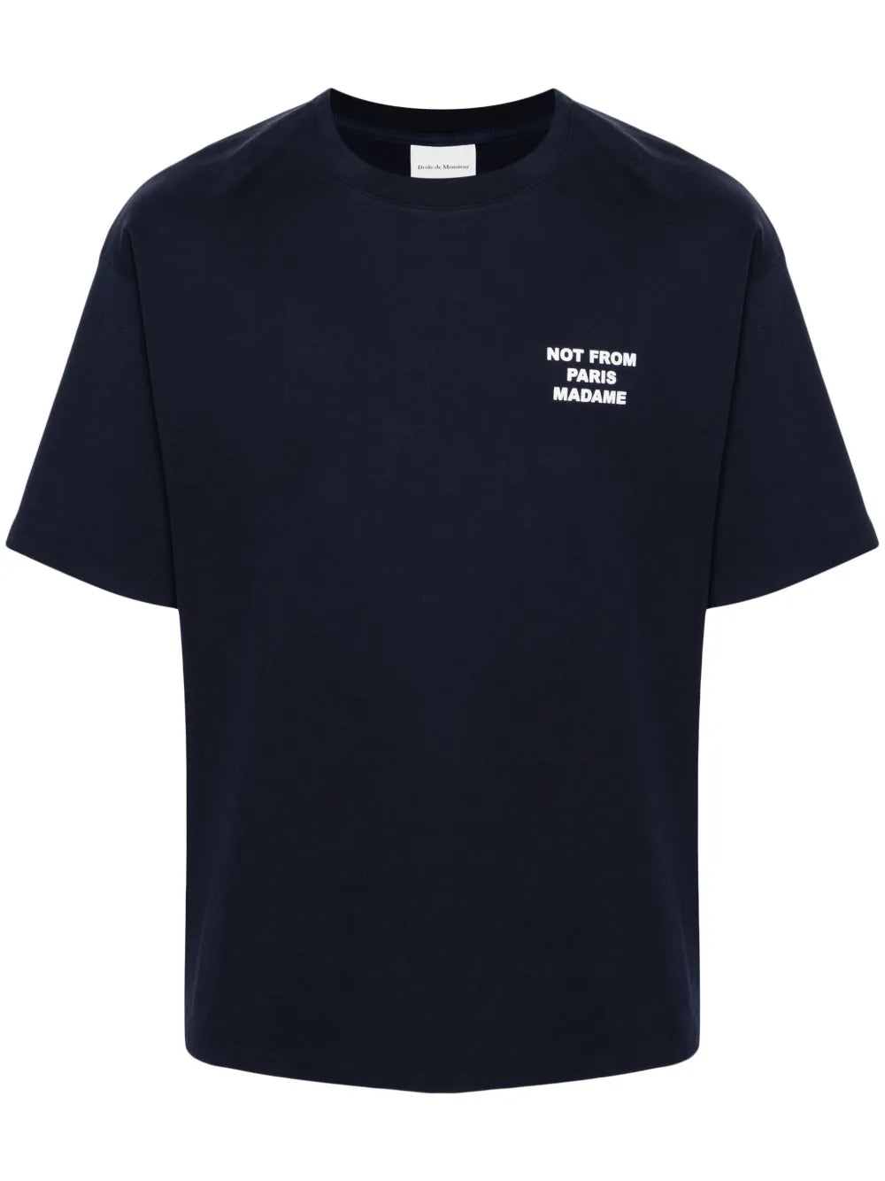 Slogan-print cotton t-shirt-DRÔLE DE MONSIEUR-Verso