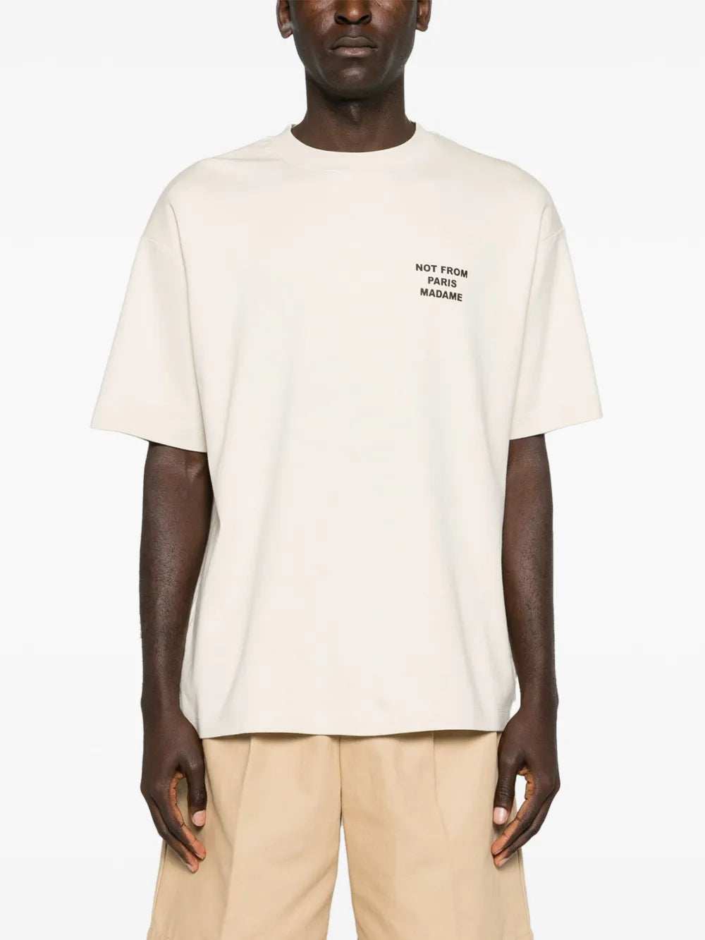 Slogan-print cotton t-shirt-DRÔLE DE MONSIEUR-Verso