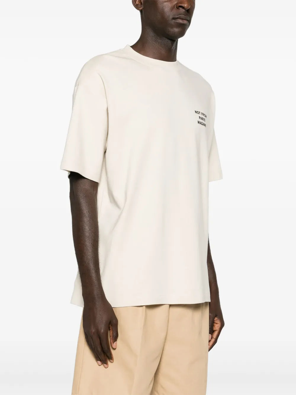 Slogan-print cotton t-shirt-DRÔLE DE MONSIEUR-Verso