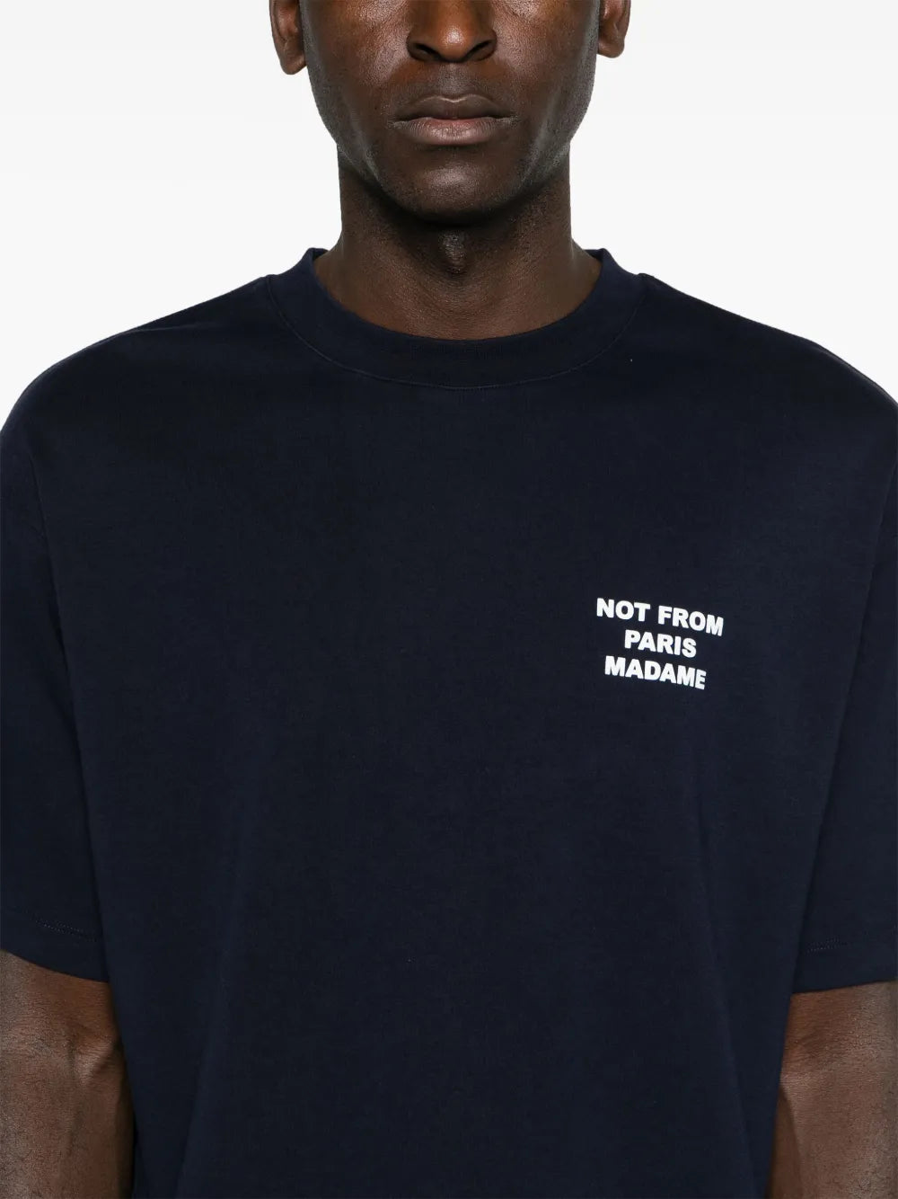 Slogan-print cotton t-shirt-DRÔLE DE MONSIEUR-Verso