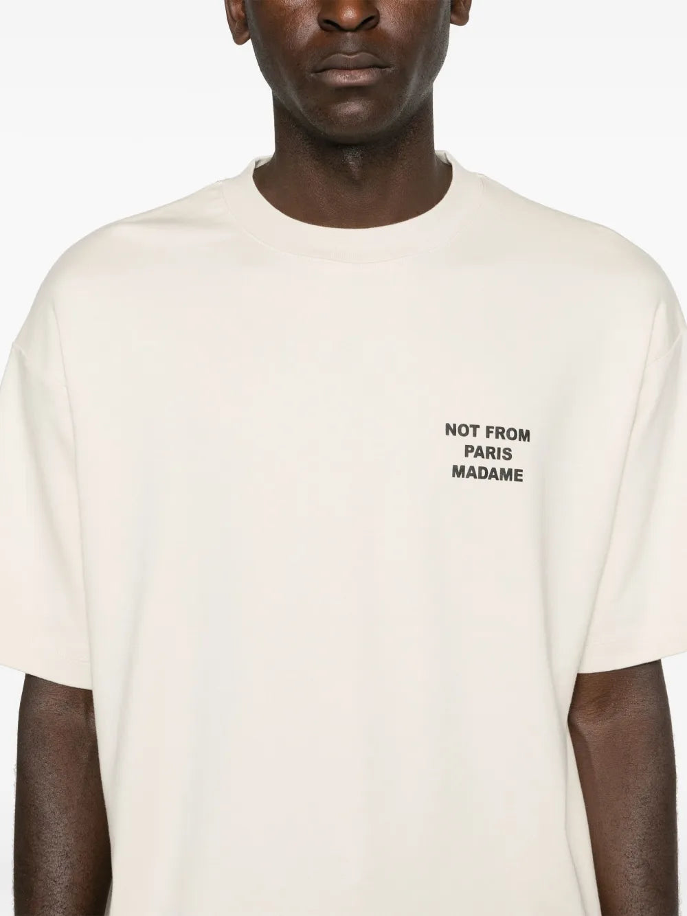 Slogan-print cotton t-shirt-DRÔLE DE MONSIEUR-Verso