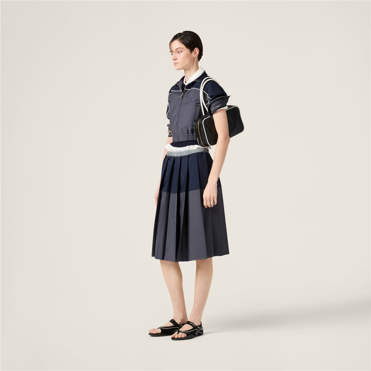 Slubbed poplin shirt-MIU MIU-Verso