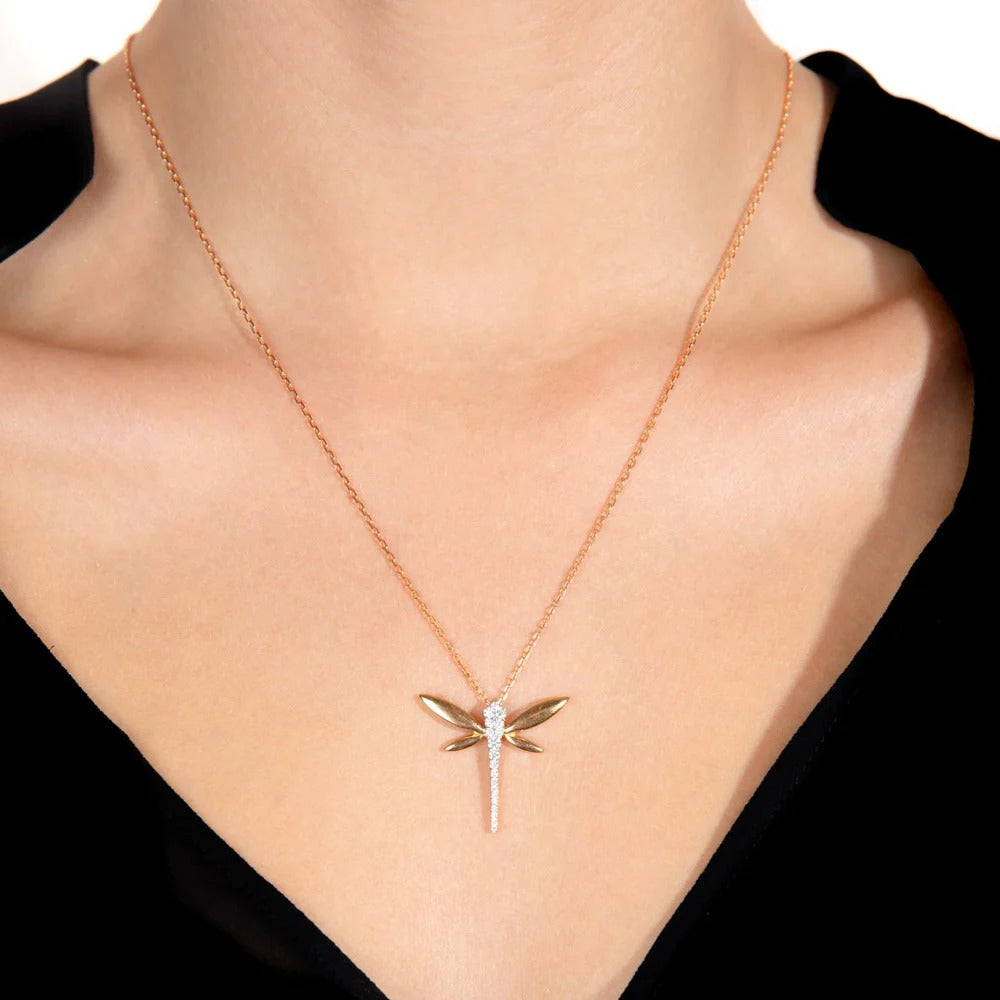 Small Dragonfly Necklace-ANAPSARA-Verso