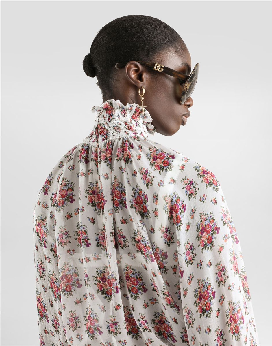 Small flower bouquets-print chiffon top-DOLCE&GABBANA-Verso