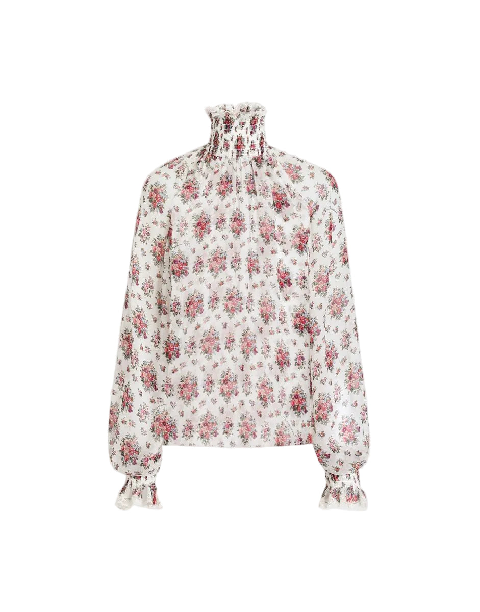Small flower bouquets-print chiffon top-DOLCE&GABBANA-Verso