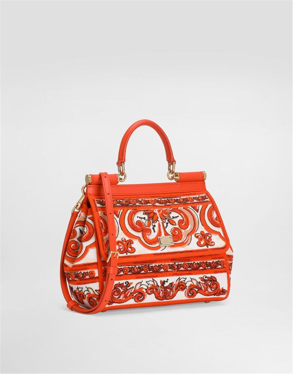 Small sicily handbag with majolica embroidery-DOLCE&GABBANA-Verso