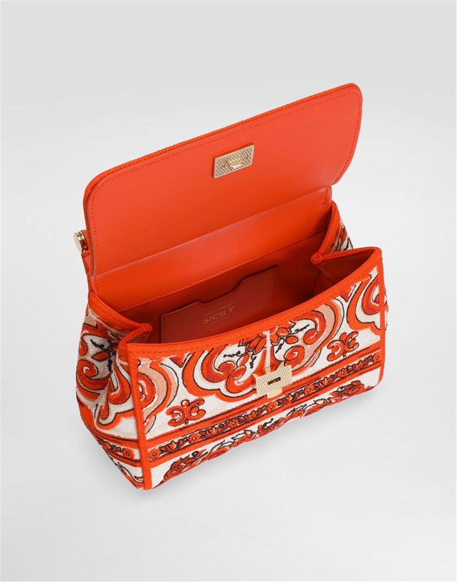 Small sicily handbag with majolica embroidery-DOLCE&GABBANA-Verso