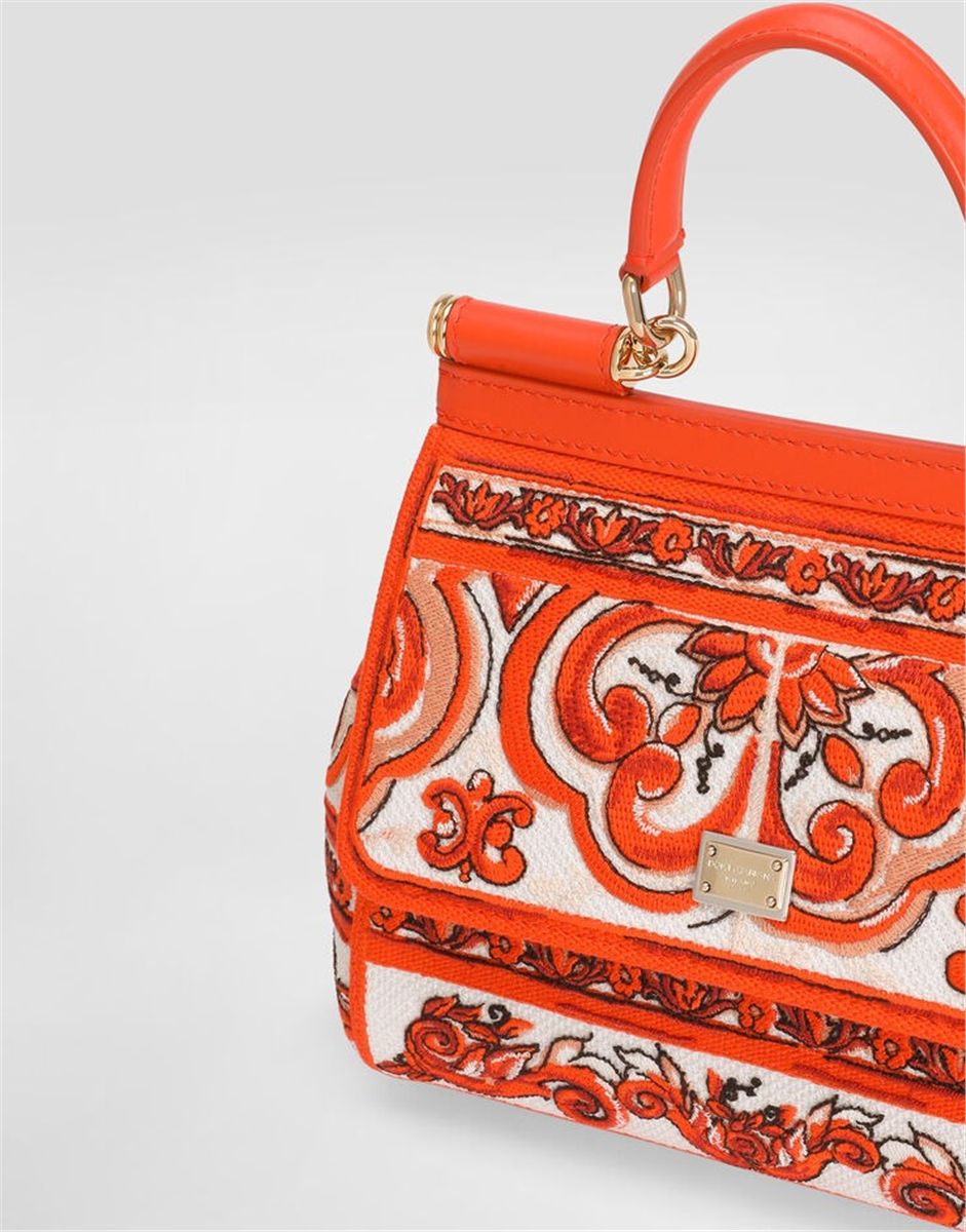 Small sicily handbag with majolica embroidery-DOLCE&GABBANA-Verso