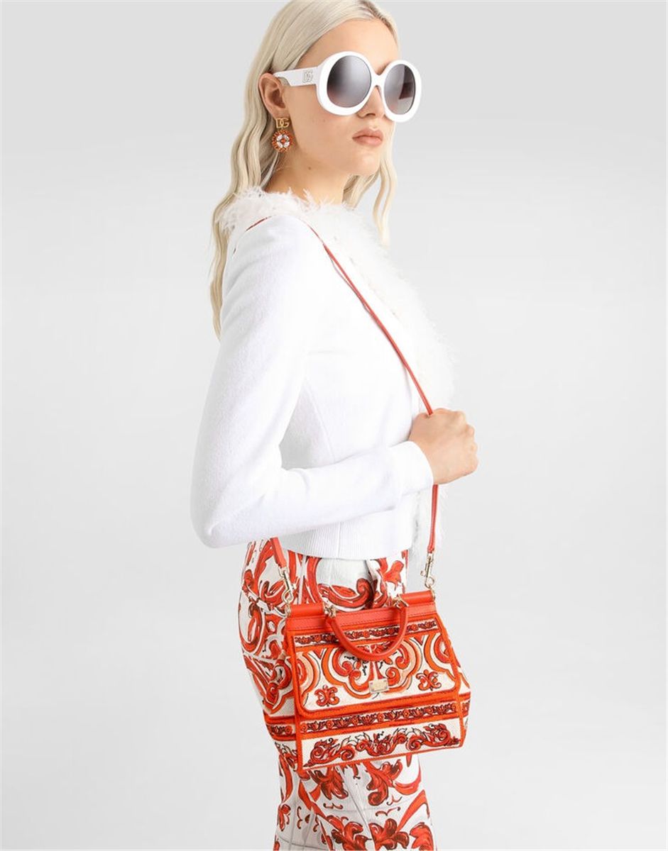 Small sicily handbag with majolica embroidery-DOLCE&GABBANA-Verso