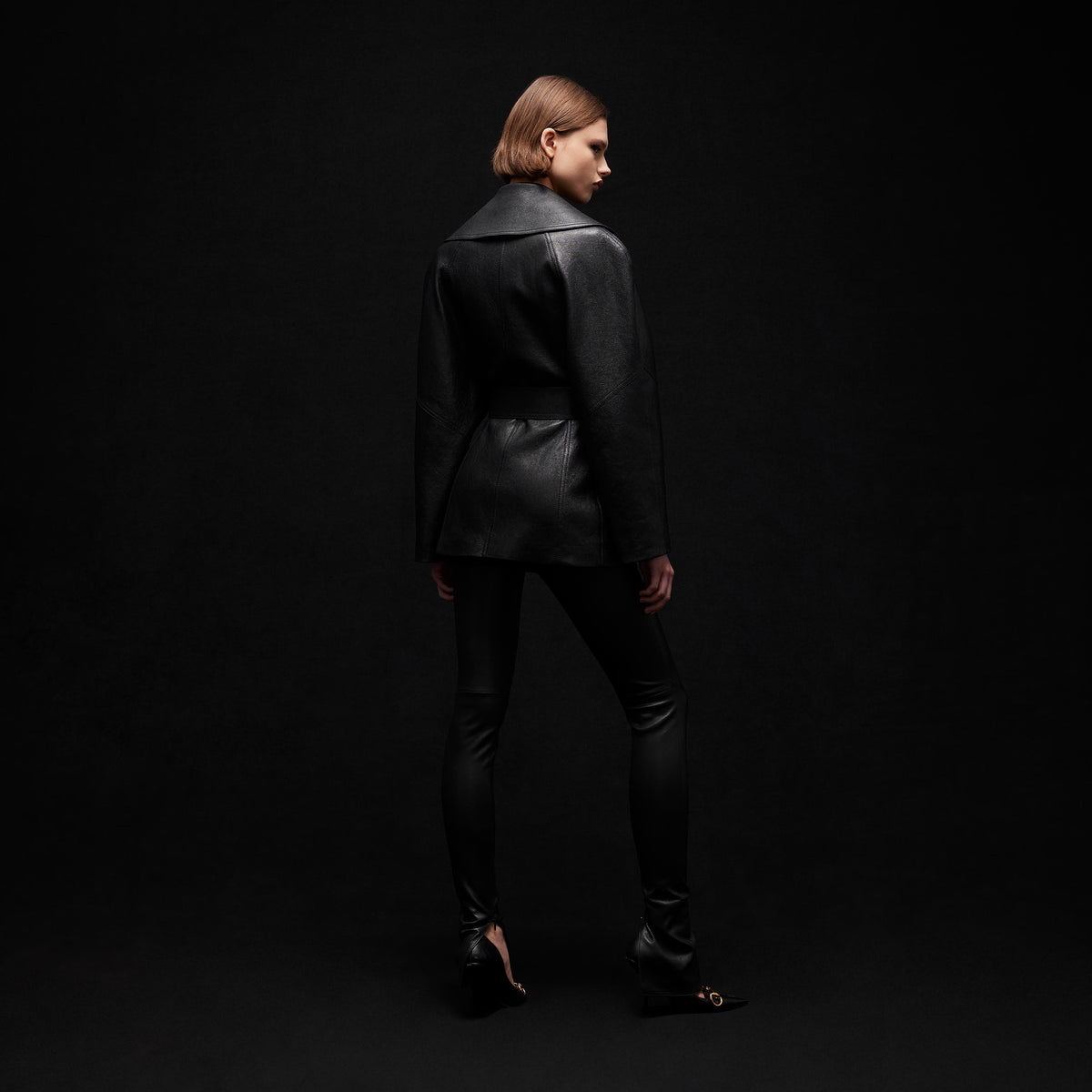 Soft Grainy Leather Trench-GUCCI-Verso