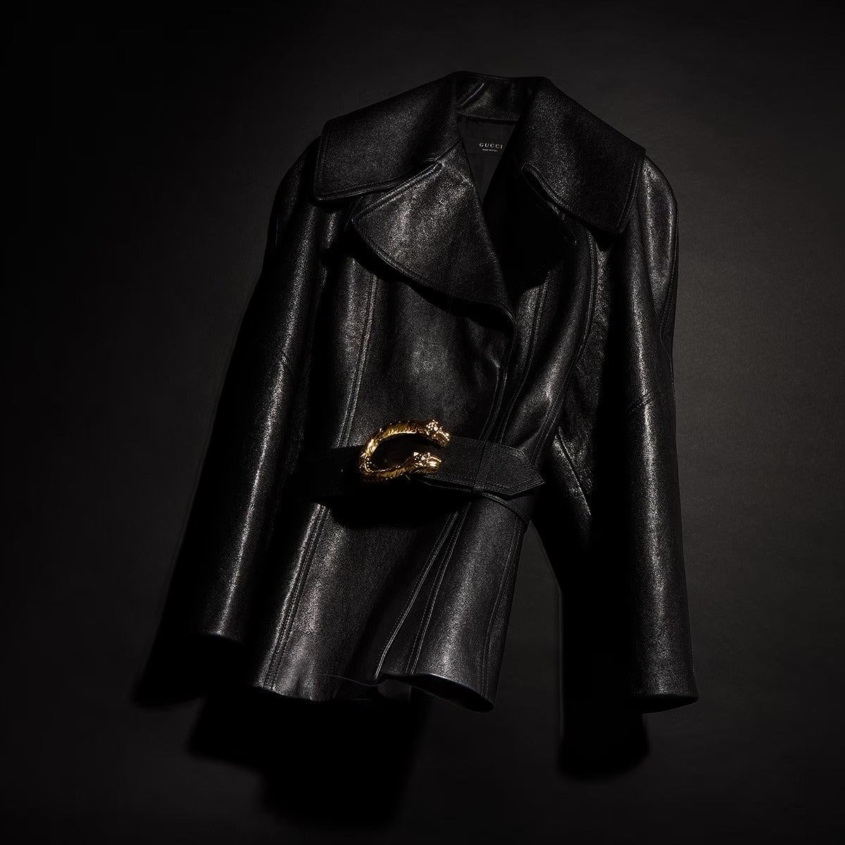 Soft Grainy Leather Trench-GUCCI-Verso