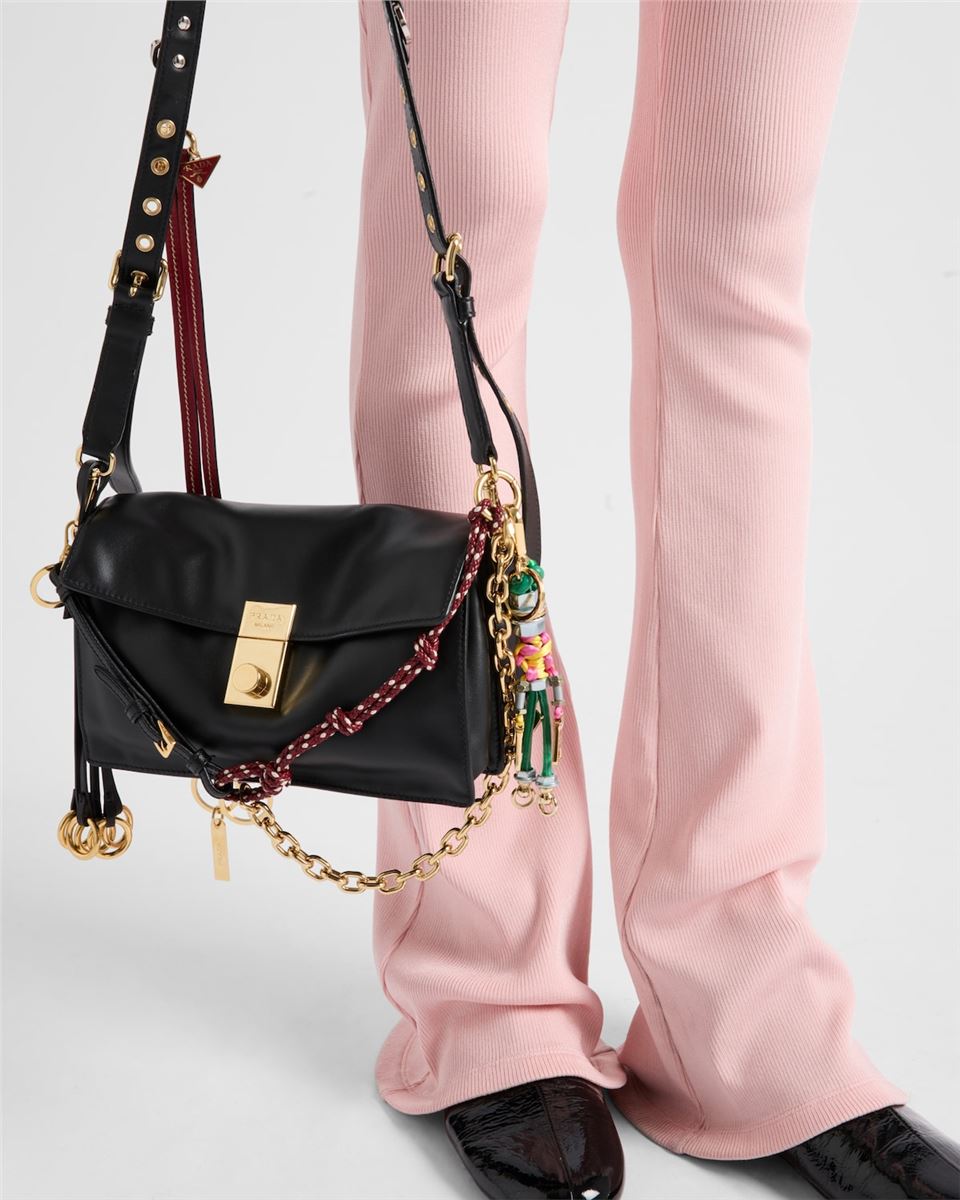soft sound small leather shoulder bag with charms-PRADA-Verso