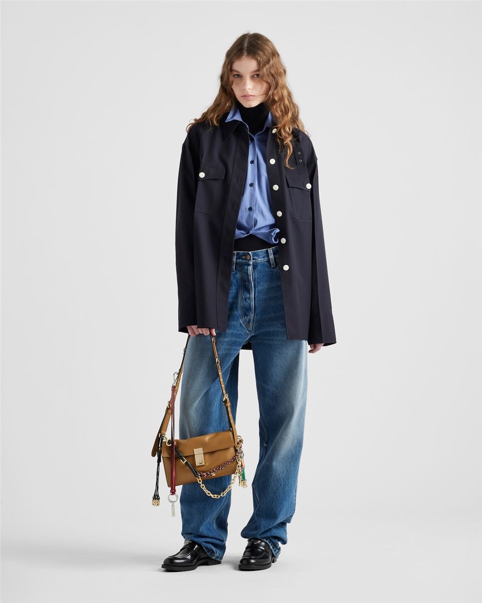 soft sound small leather shoulder bag with charms-PRADA-Verso