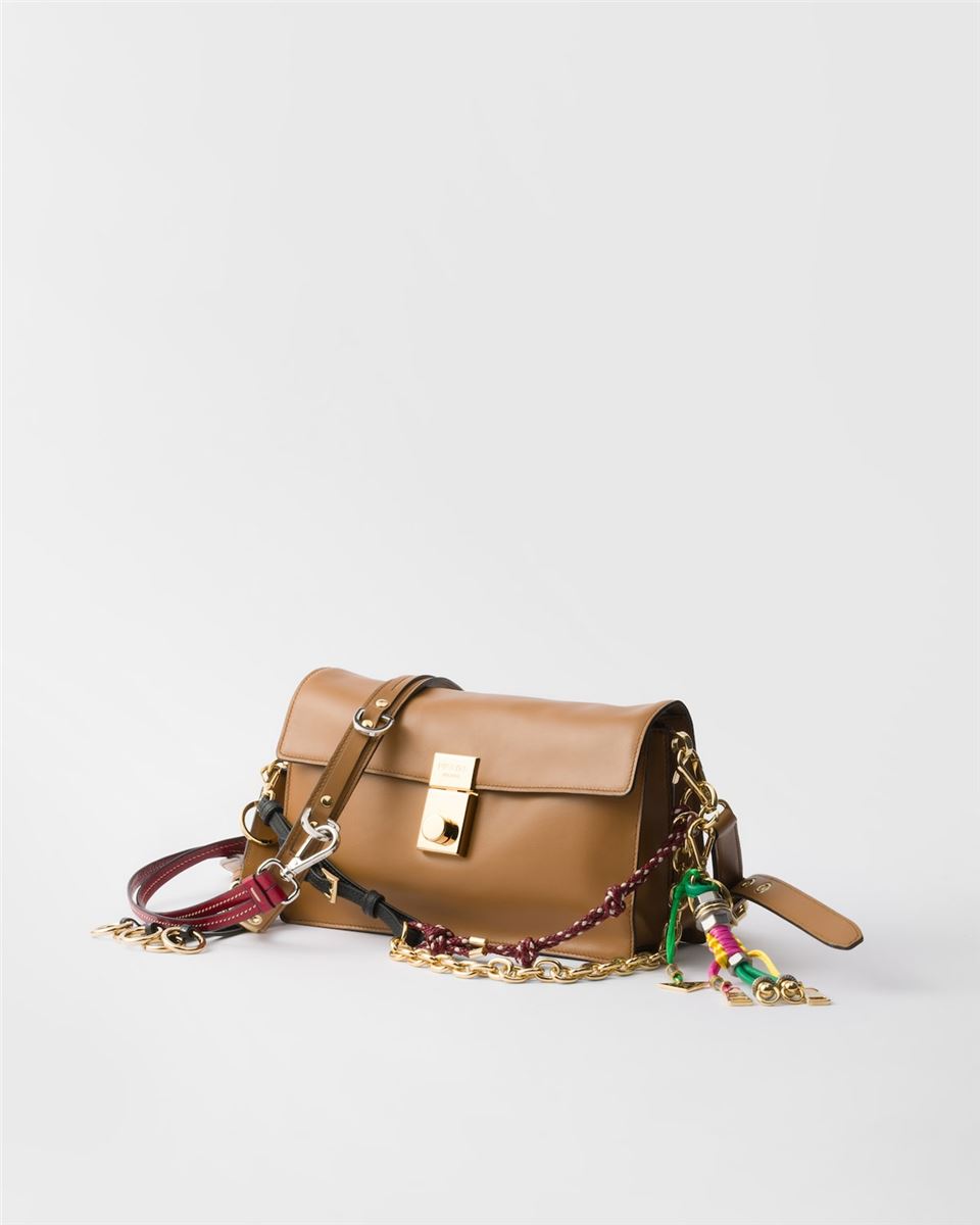 soft sound small leather shoulder bag with charms-PRADA-Verso