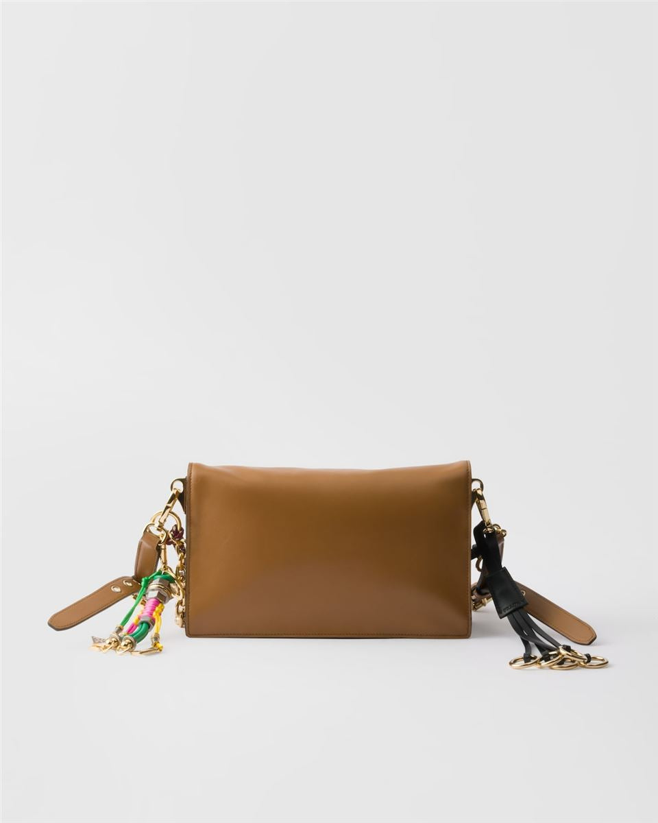 soft sound small leather shoulder bag with charms-PRADA-Verso