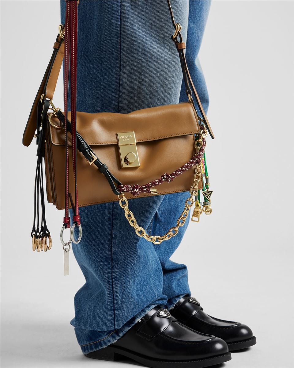 soft sound small leather shoulder bag with charms-PRADA-Verso
