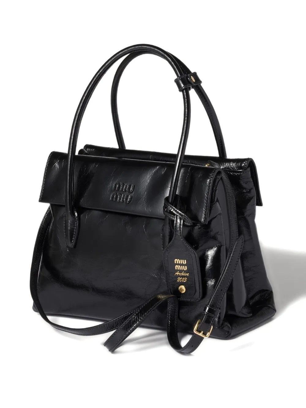 Solitaire leather tote bag-MIU MIU-Verso