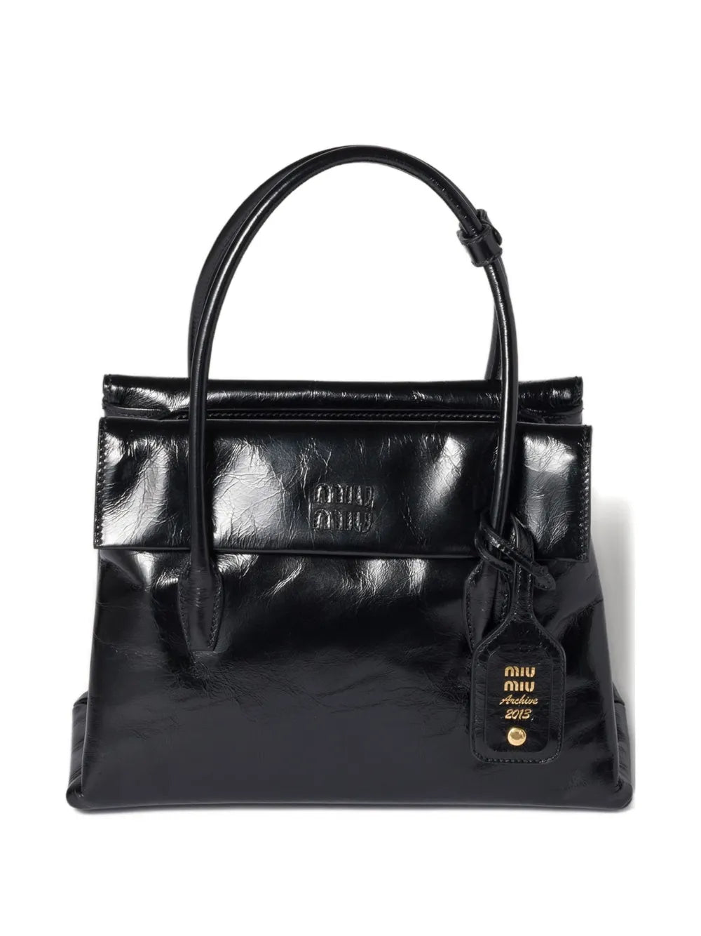 Solitaire leather tote bag-MIU MIU-Verso