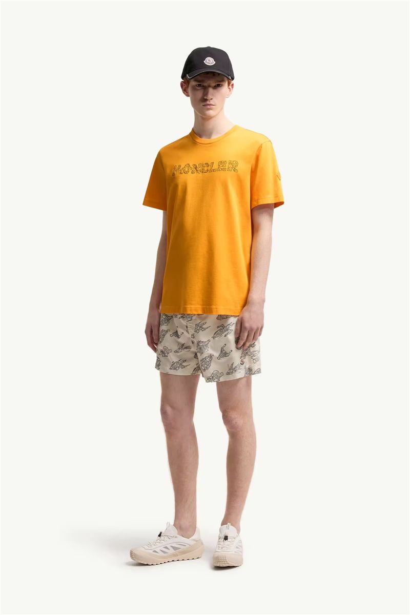Space embroidered logo cotton t-shirt-MONCLER-Verso