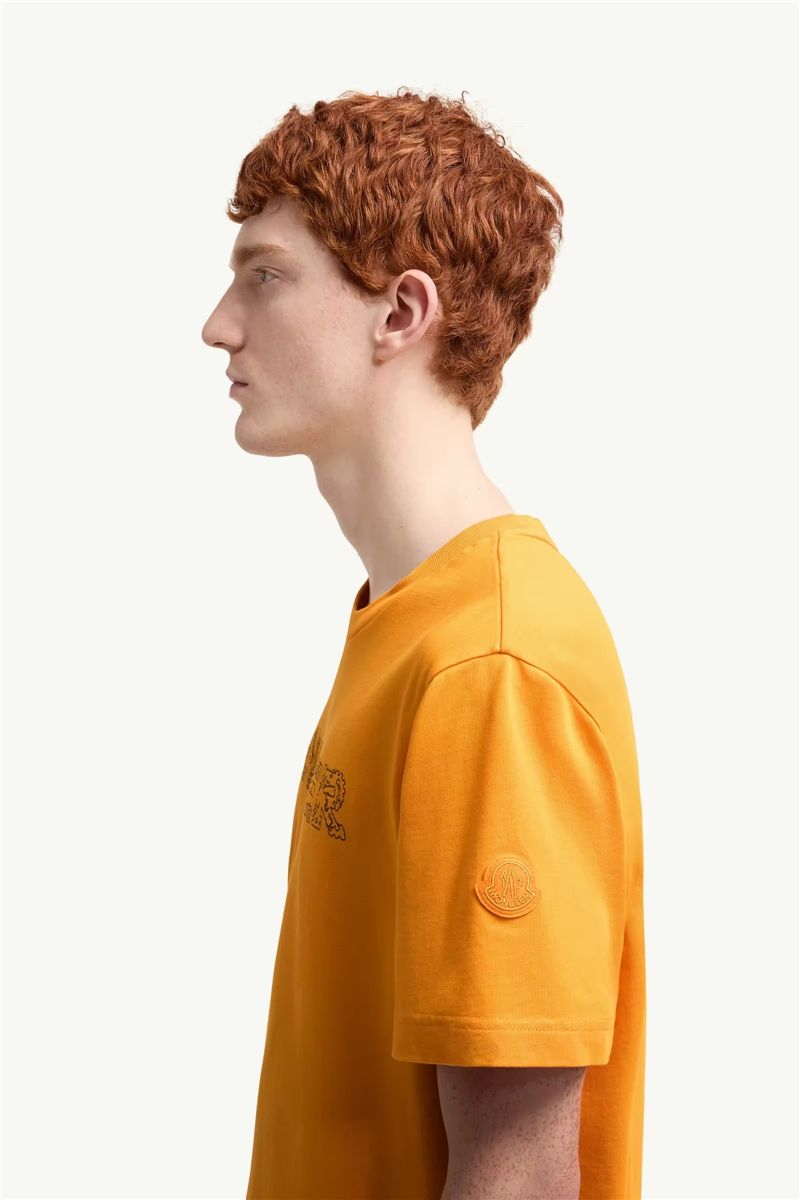 Space embroidered logo cotton t-shirt-MONCLER-Verso