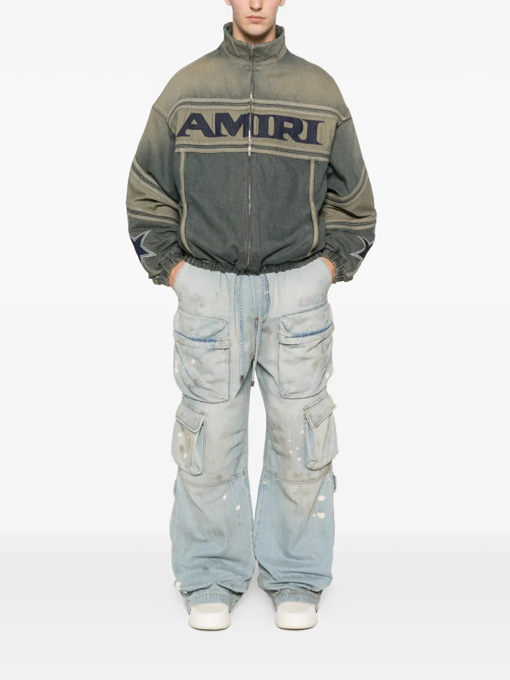 Sport zip-up denim jacket-AMIRI-Verso