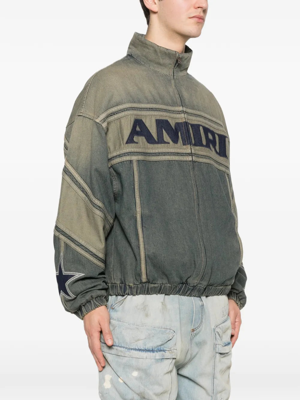 Sport zip-up denim jacket-AMIRI-Verso