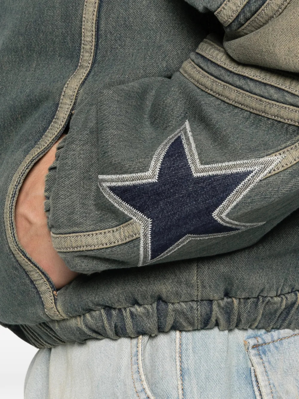 Sport zip-up denim jacket-AMIRI-Verso