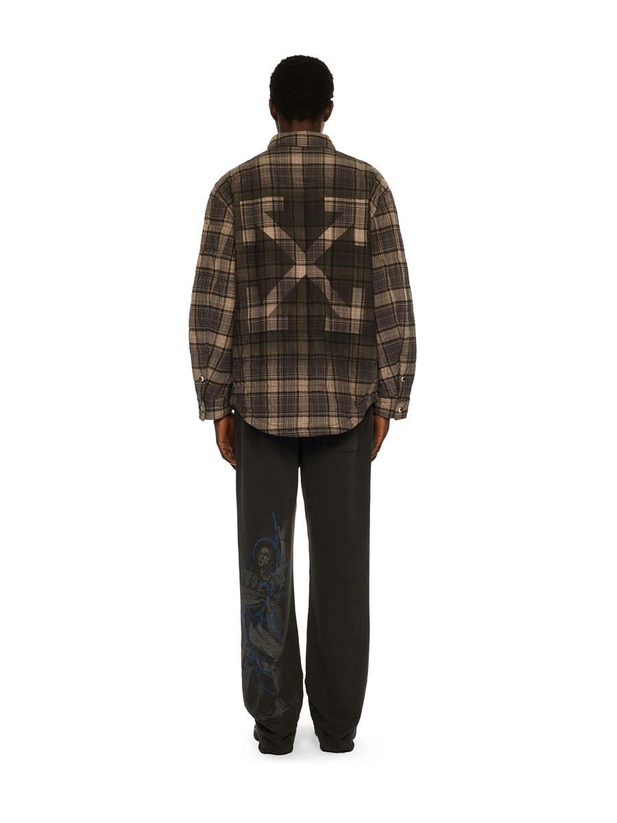 Spray arrow check flannel overshirt-OFF-WHITE-Verso