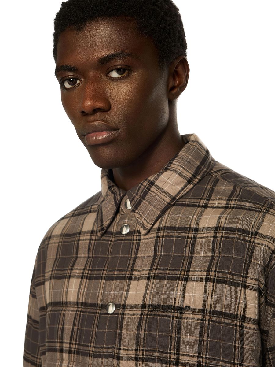 Spray arrow check flannel overshirt-OFF-WHITE-Verso