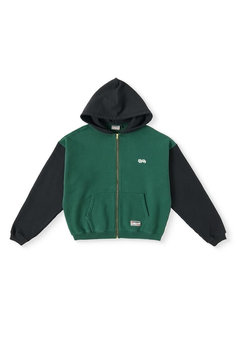stack logo icon zip-up hoodie - hunter green-SUMMER GAMES-Verso