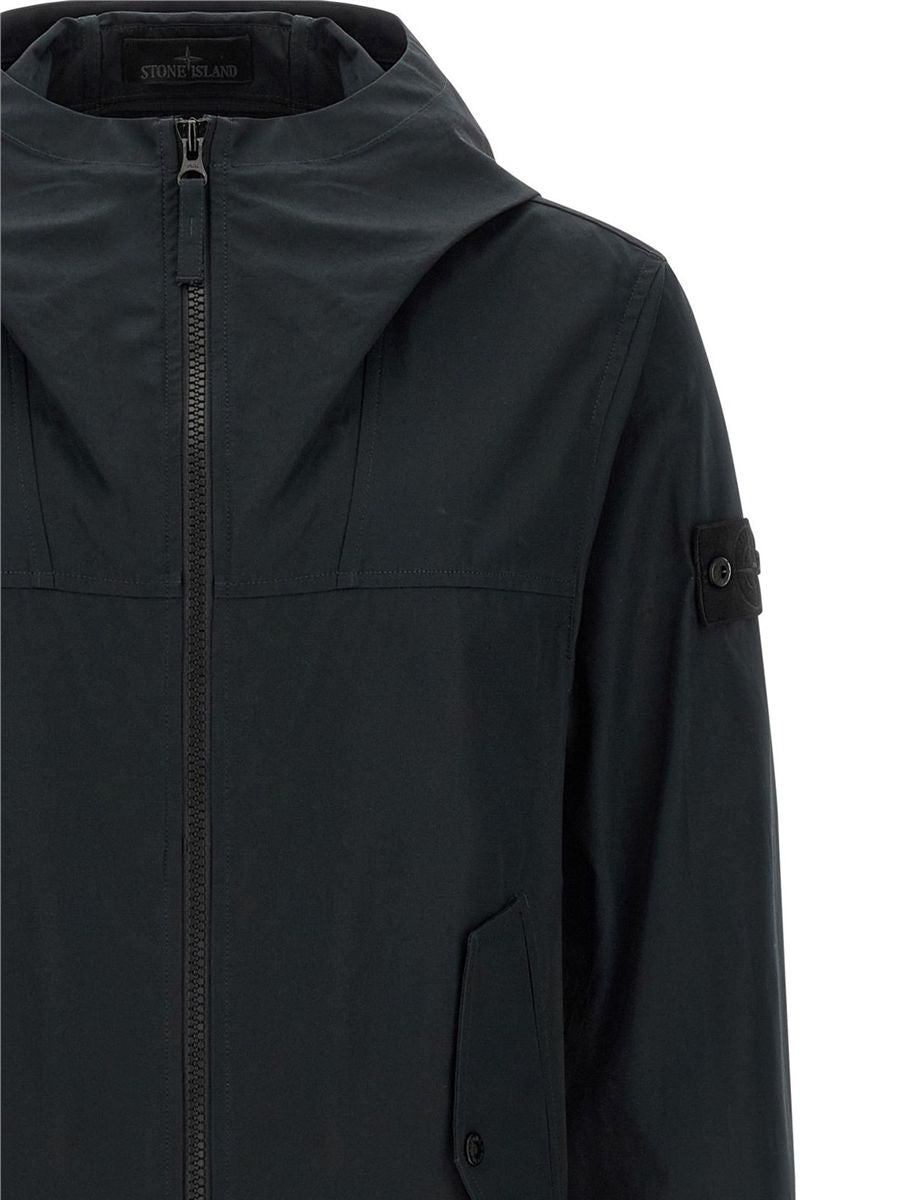 Stone island logo patch zip-up jacket-STONE ISLAND-Verso