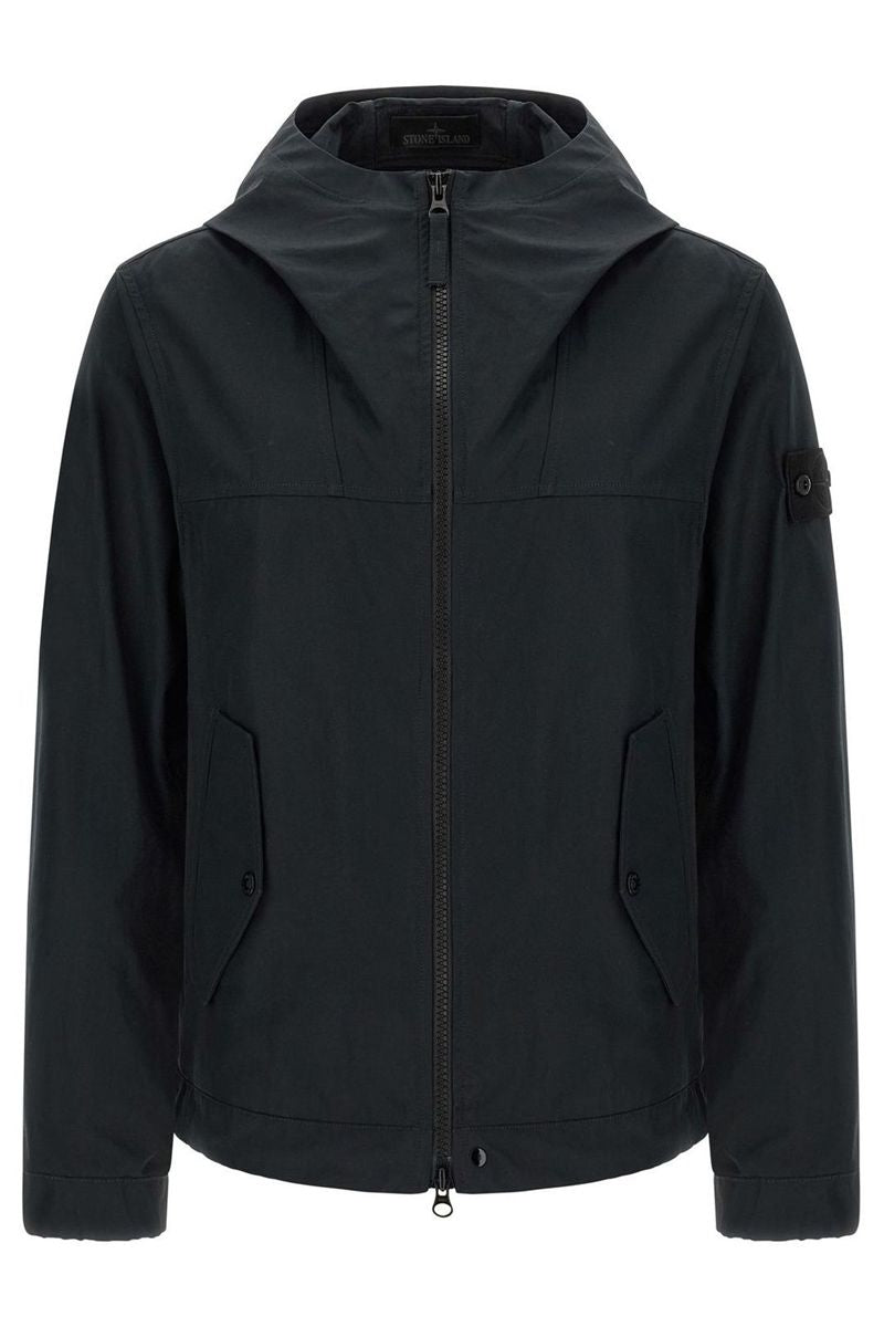 Stone island logo patch zip-up jacket-STONE ISLAND-Verso
