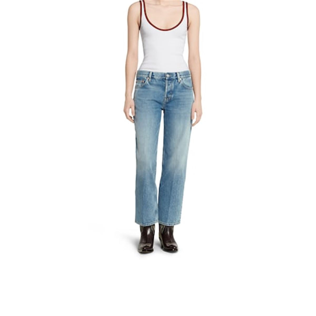 STRAIGHT FIT DENIM PANTS-GUCCI-Verso