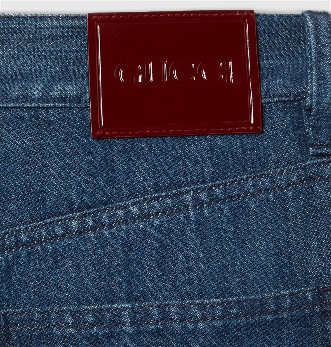 STRAIGHT FIT DENIM PANTS - GUCCI - Verso