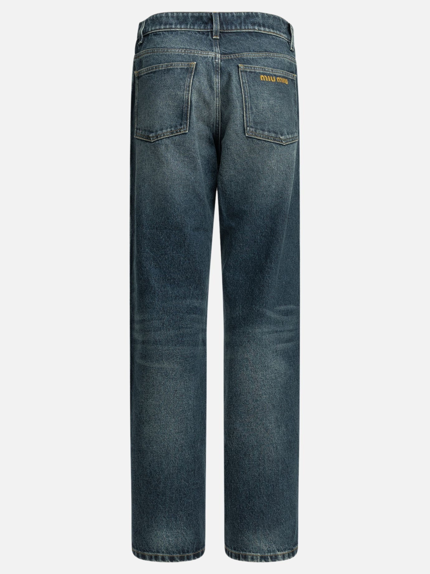 Straight-leg jeans with reverse logo