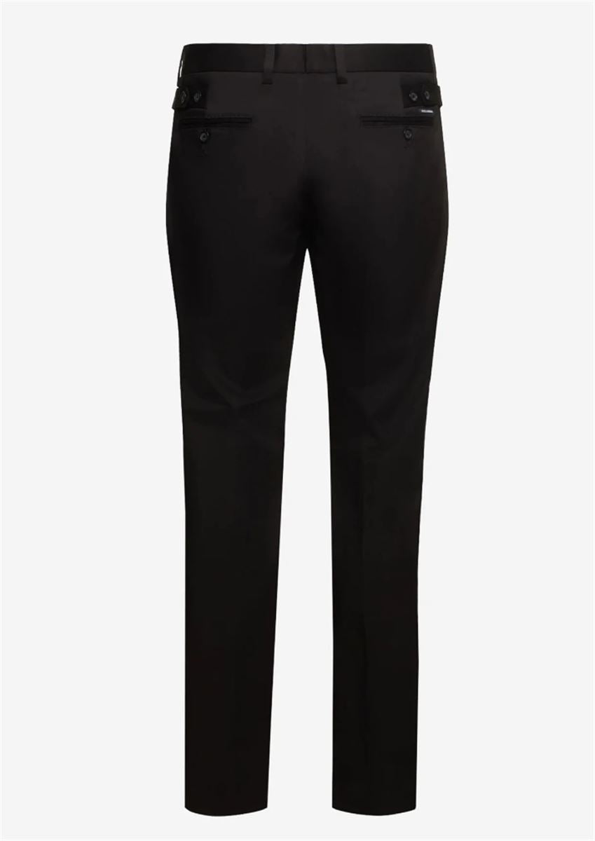 STRECH GABARDINE TROUSERS-DOLCE & GABBANA-Verso