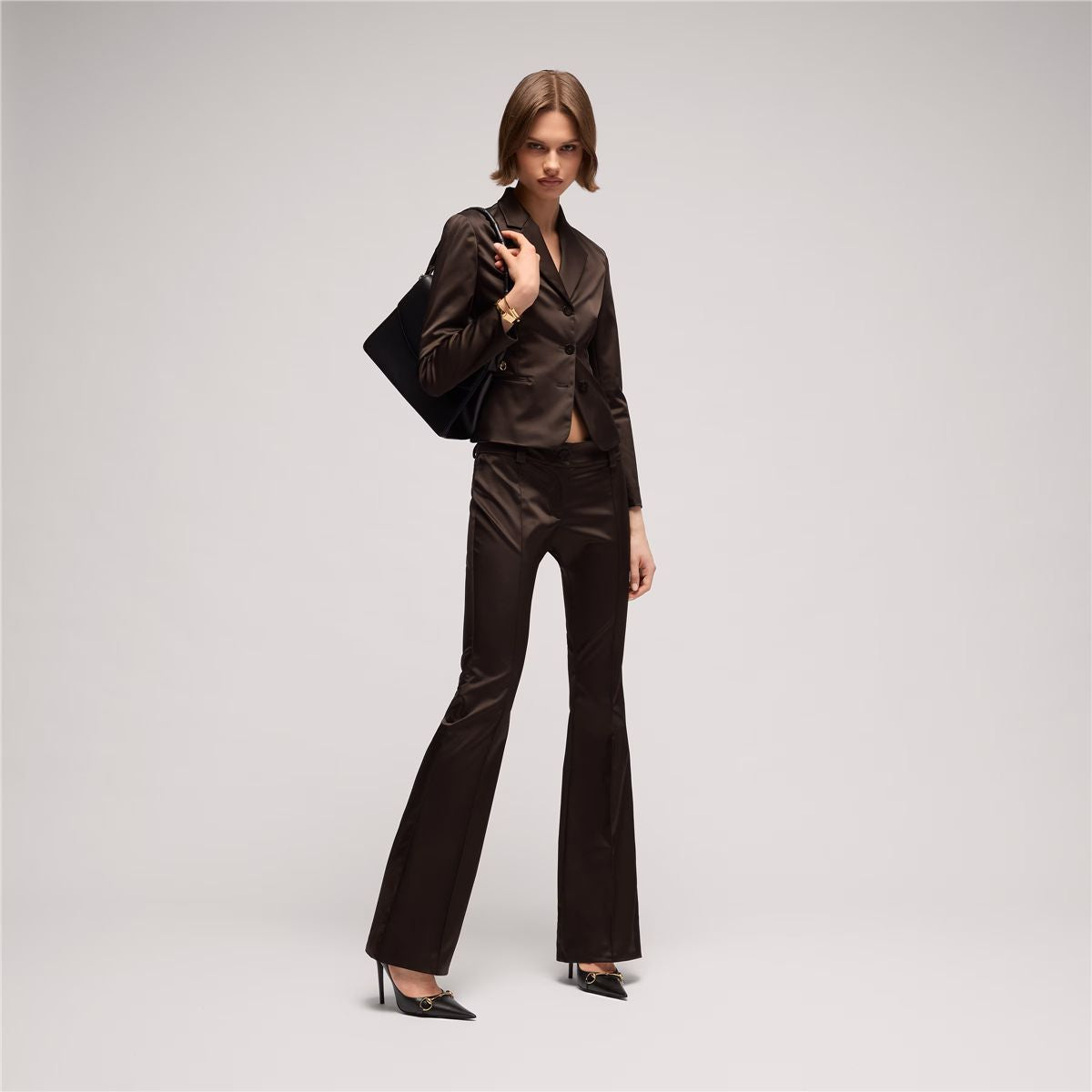 Stretch acetate duchesse pants-GUCCI-Verso
