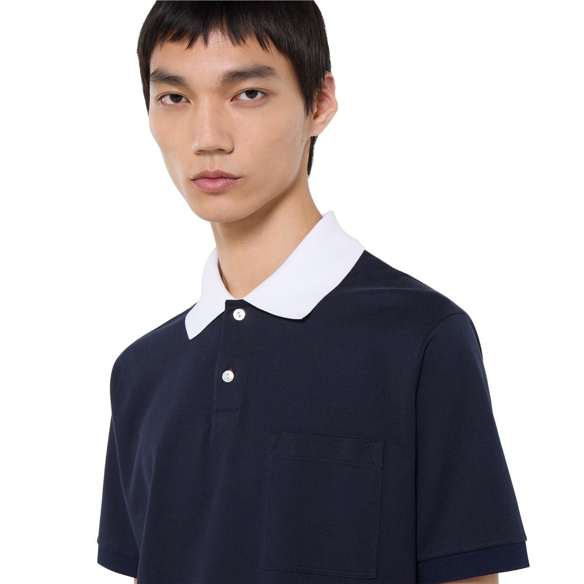Stretch cotton piquet polo shirt-GUCCI-Verso
