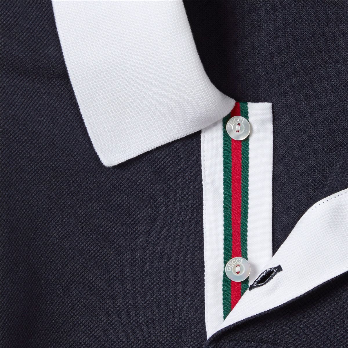 Stretch cotton piquet polo shirt-GUCCI-Verso