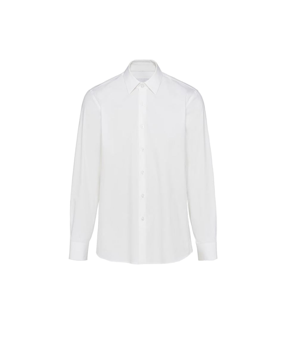 Stretch cotton shirt-PRADA-Verso