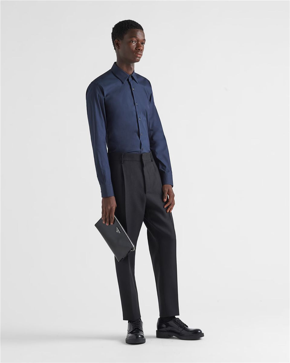 Stretch cotton shirt-PRADA-Verso