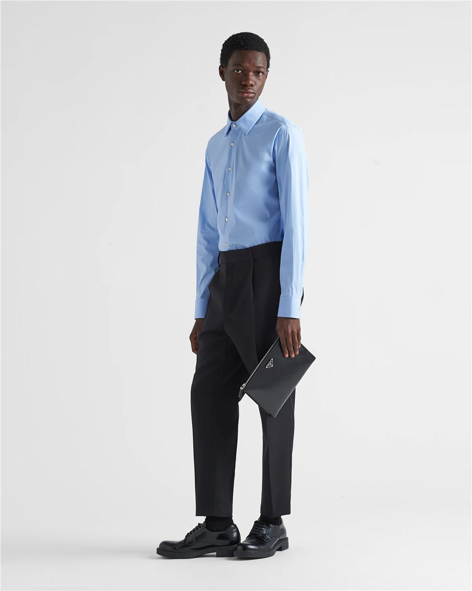 Stretch cotton shirt-PRADA-Verso