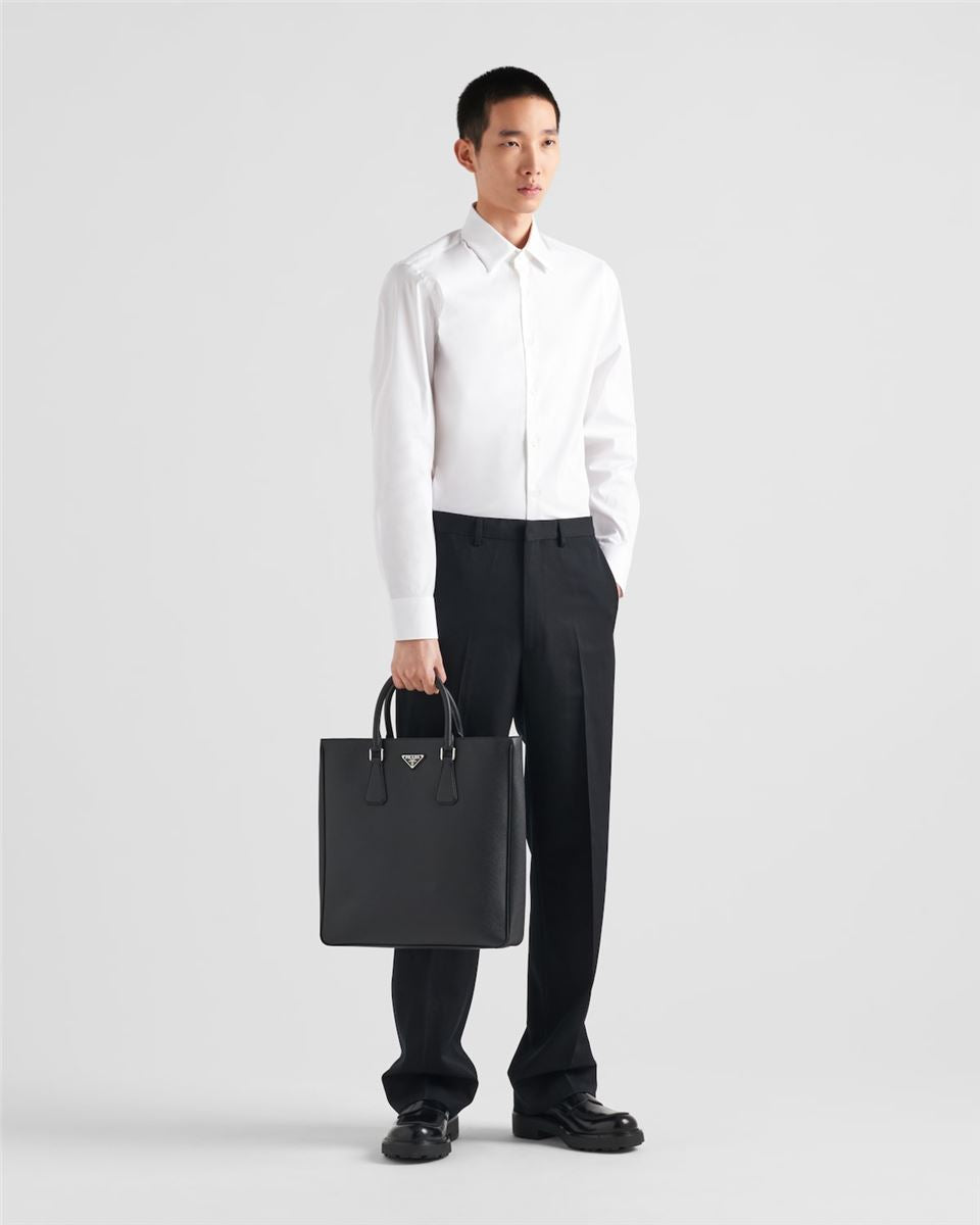 stretch cotton shirt-PRADA-Verso