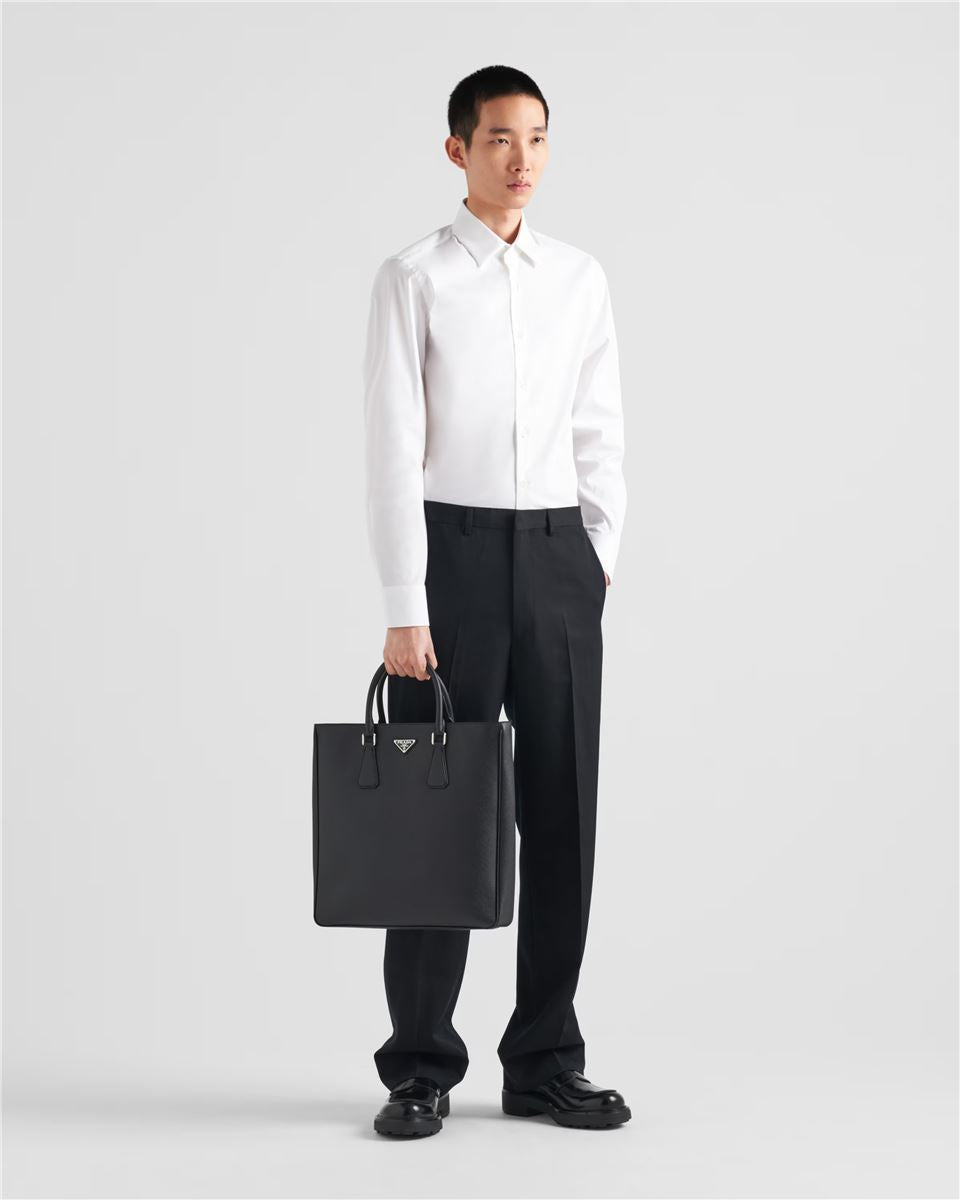 Stretch cotton shirt-PRADA-Verso