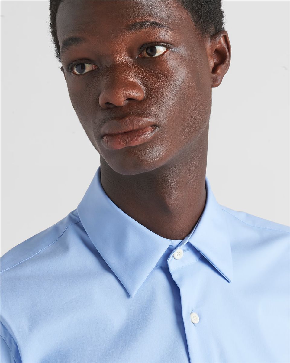 Stretch cotton shirt-PRADA-Verso