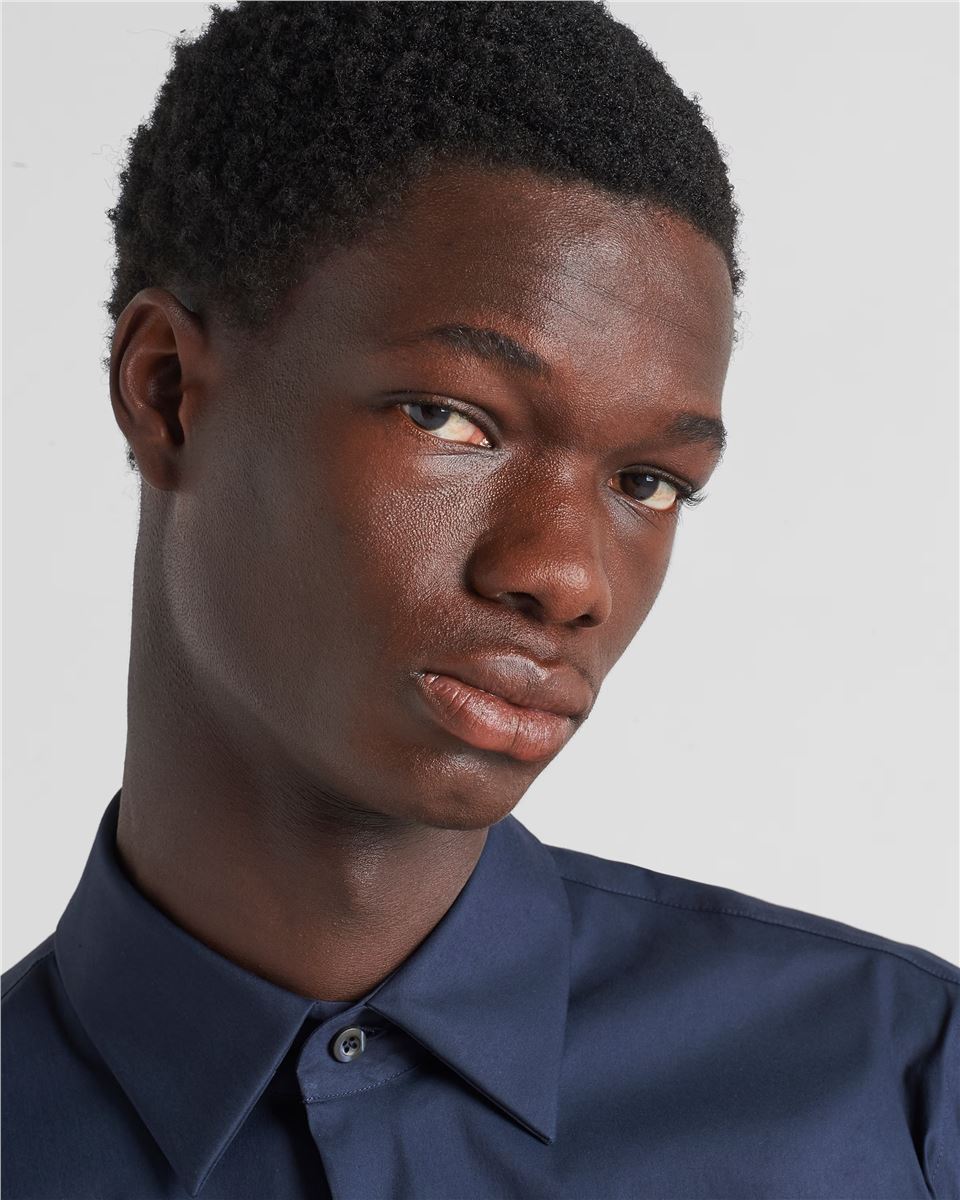 Stretch cotton shirt-PRADA-Verso